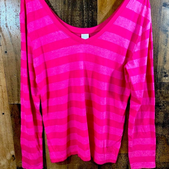 The North Face Women's Long Sleeve Fuchsia Pink Striped Activewear Size Large - Picture 1 of 12